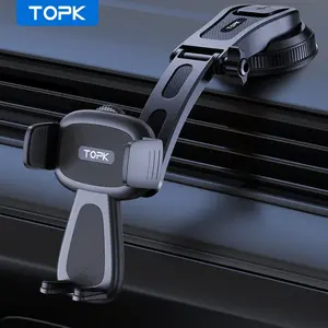 TOPK Dash Mounted Holders Phone Holders for Your Car Phone Mount for Car Dashboard Hands Free Automobile Cell Phone Holder Non Slip Holder