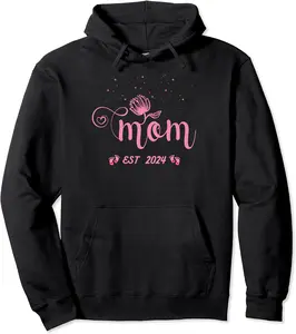 Mom Est. 2024 Expect Baby 2024, Mother 2024 New Mom 2024 Pullover Hoodie - Diamoniqu Shop 69B0CNT6D1YX