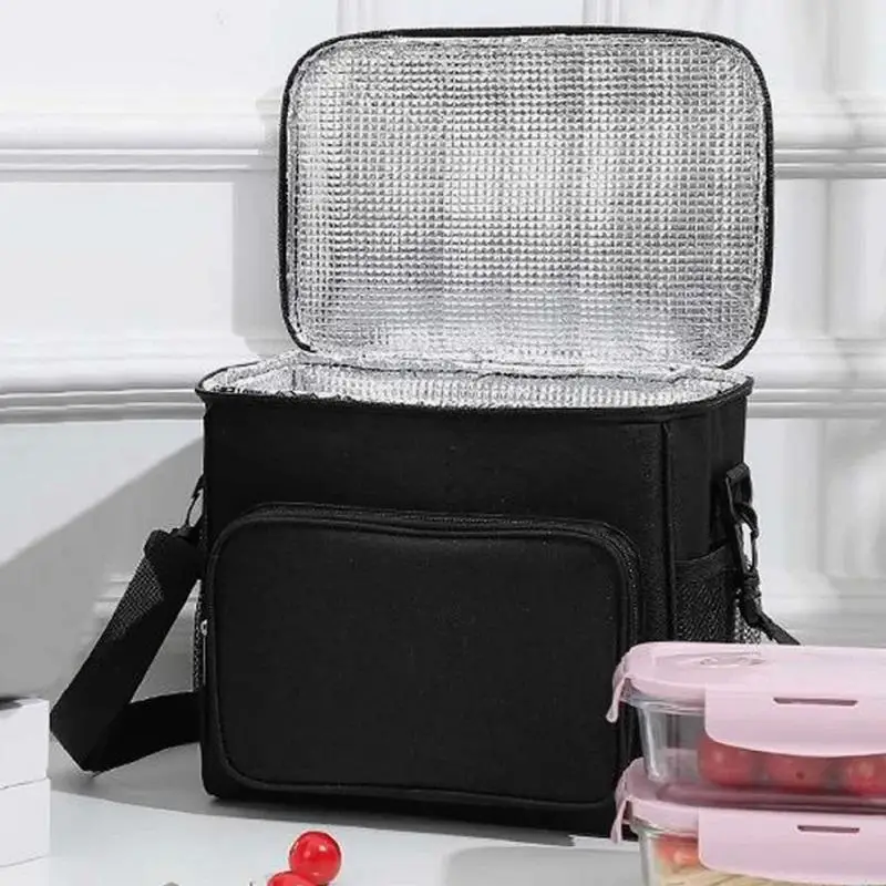 Insulated Lunch Bag, Portable Large Capacity Insulated Cooler Bag with Adjustable Shoulder Strap, Multi-purpose Lunch Bag for Home Outdoor Camping Pic