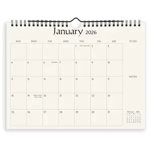 SKYDUE 8.5"x11" 18-Month Wall Calendar Jan. 2026 – Jun. 2027 with 280 Stickers – Compact for Home Office, Desk, or Wall