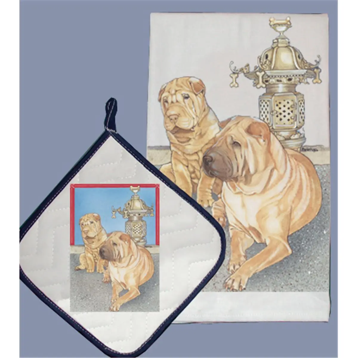 Pipsqueak Productions DP937 Cotton Kitchen Dish Towel and Pot Holder Set - Absorbent Cleaning Kit, Ideal for Gifting