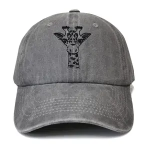Giraffe Embroidered Cotton Baseball Cap Adjustable Snapback Dad Hat