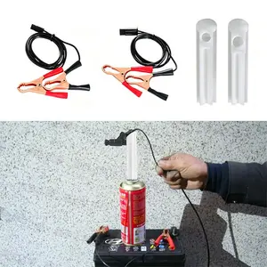 4Pcs Fuel Injector Cleaner Kit, Universal Fuel Injector Flush Cleaner Adapter DIY Cleaning Tool Kit with Test Lead, for Car Fuel Injector Tester Fuel Pump Pressure Test