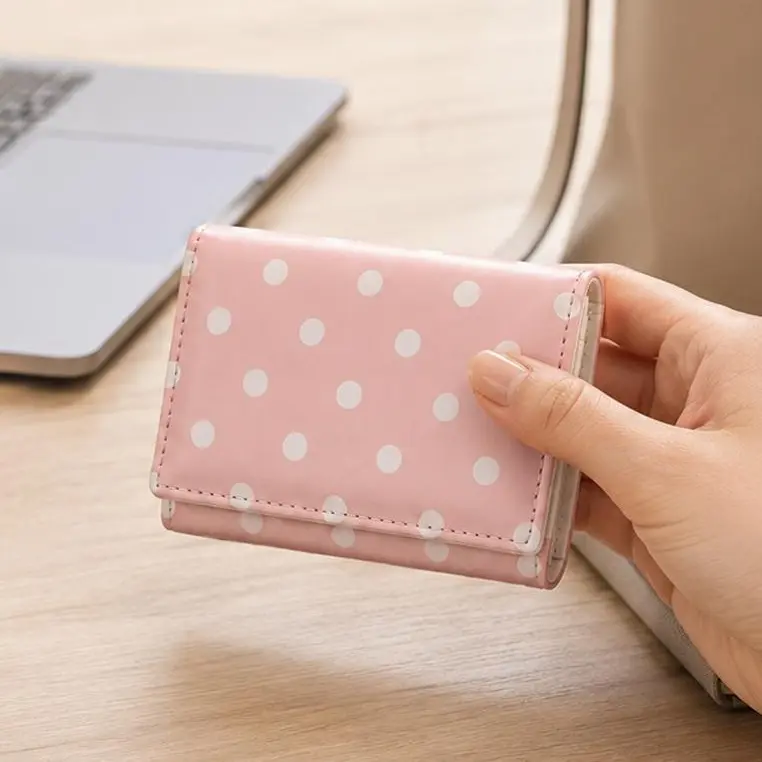Polka Dot Wallet for Women, Cute Small Wallet with Multiple Card Slots, Cash Pocket & ID Window, Compact Bifold Purse for Cards, Cash, License, Travel, Everyday Carry