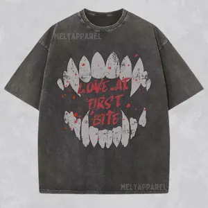 Vampire Shirt Dracula Retro Tshirt Monster Tshirt Dark Romance Streetwear Horror Graphic Tee Halloween Gift for Him or Her Comfort Colors