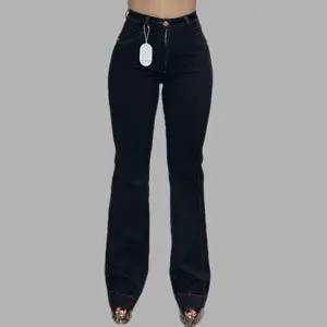 Jean Aurora Colombiano Corte Campana Ref: CBF-103 High-Waist Flare Jeans with Glute Sculpting Comfortable Fit and Elegant Silhouette