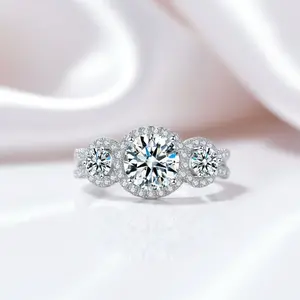 1.25 Ct Round Cut Diamond Option Halo Engagement Ring