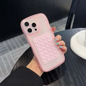 3D Suction Cup Transparent Wave Like Phone Case for IPhone X XR XS Max 7 8 Plus 11 12 13 14 15 Pro Max Matte Anti Knock Back Cover