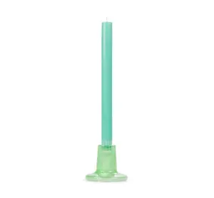 Glass Candleholder in Malachite Green
