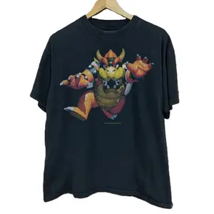 VINTAGE 1996 BOWSER 'RARE N64 PROMO' BLACK T-SHIRT Cotton Menswear
