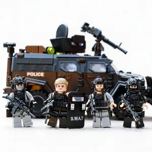 6-Piece Collectible Action Figure Set Custom Tactical Figurines with Accessories SWAT-Inspired Team vs Opposing Force Design for Display & Customization