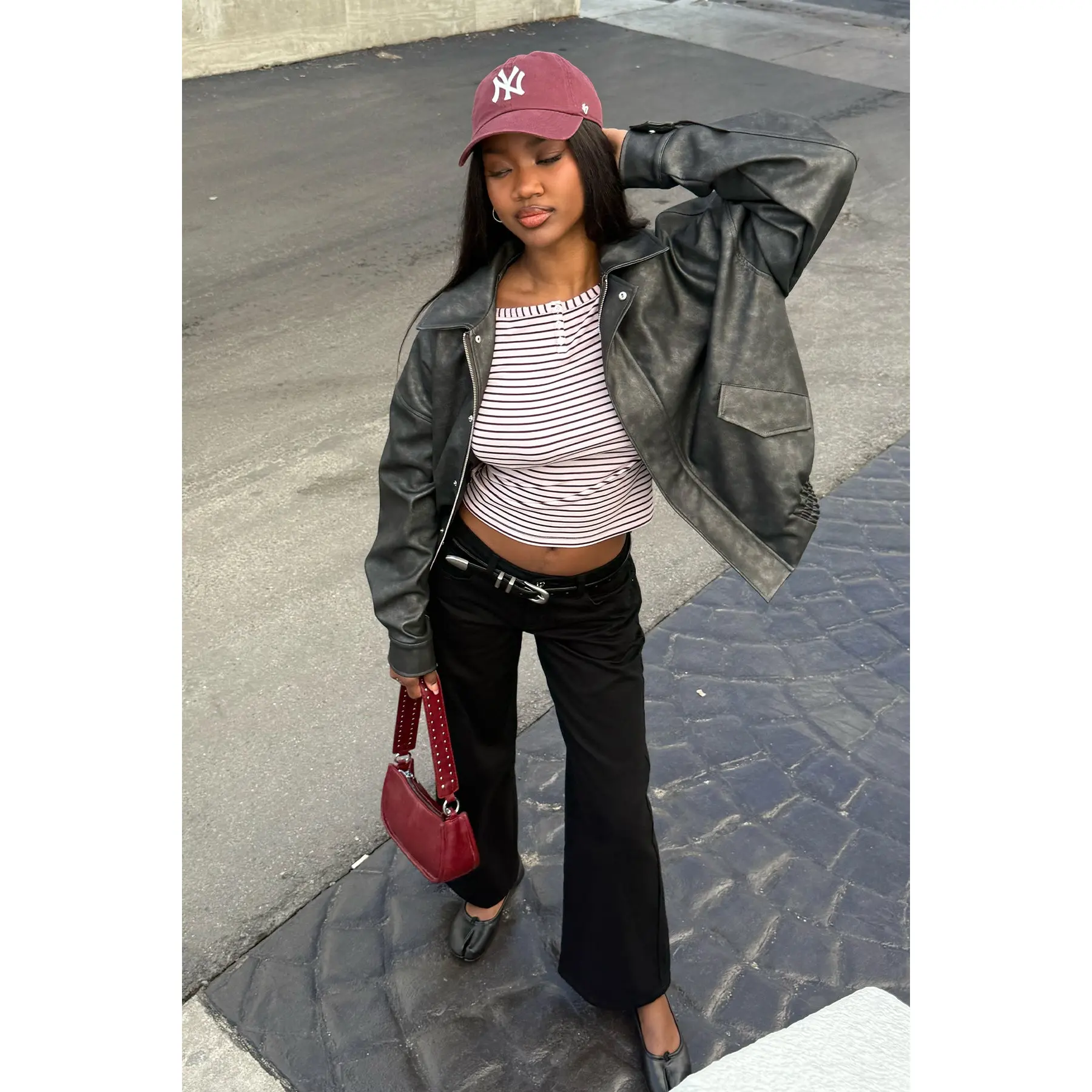 Mori Oversized Faux Leather Jacket