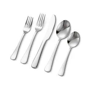VEVOR 30-Piece Silverware Set, Food-Grade Stainless Steel Flatware Utensils, Mirror Finished Cutlery Set, Dishwasher Safe Eating Tableware for Kitchen Home, Service for 6, Include Knife Fork Spoon