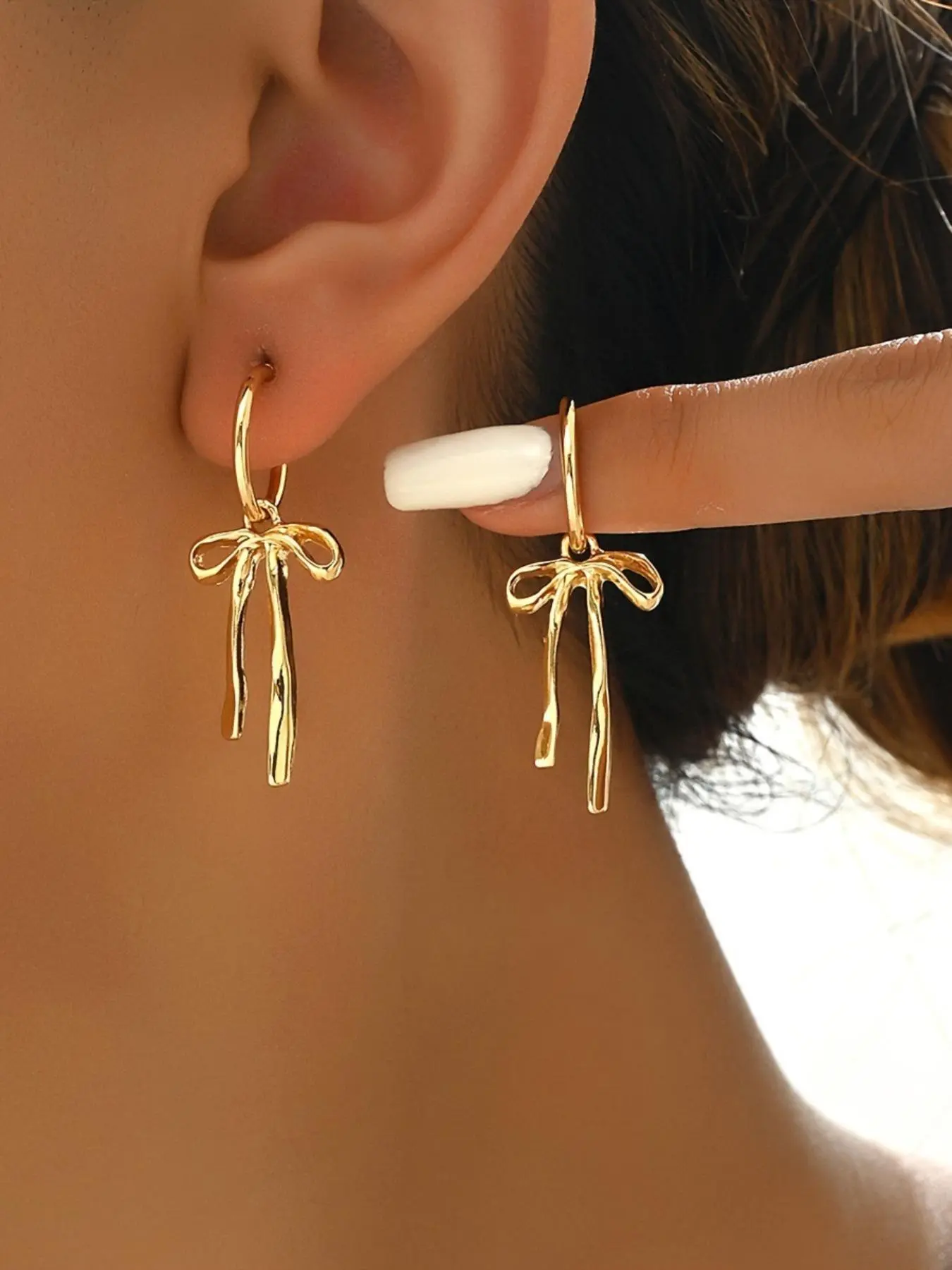 Women's Elegant Bowknot Design Dangle Earrings, Exquisite Trendy Dangle Earrings, Fashionable Stylish Jewelry for Daily & Party Wear, Ideal Valentine's Day Gift, Trendy Fashionable Accessories, Chic Gorgeous Jewelry, Dangling Earrings