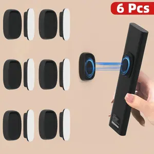 6pcs Magnetic Remote Control Hook Set, suitable for storing TV and air conditioner remotes, no-drill wall installation, strong adhesion, ideal for home desktop and drawer organization
