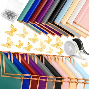 20/40 Sheets,Elegant Floral Packaging Paper, Waterproof Bouquet Wrapping, Perfect for Valentine's Day, Weddings, Special Occasions, Graduation Gift Wrapping