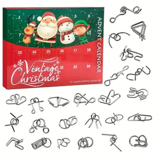 Christmas Countdown Calendar Toy, 24 Days Puzzle Game for Kids & Adults, Holiday Brain Teaser Gift, Durable Design, Fun Challenge