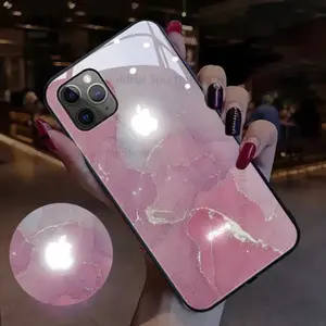 Light Up Phone Case Pink Rose Marble Aesthetic