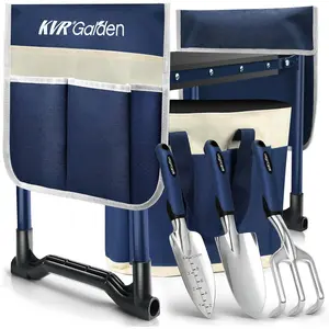 Garden Kneeler and Seat Set 2025 Upgraded - Heavy Duty Foldable Bench Chair with 3 Tools & 2 Tool Pouch + Multi-Purpose Bag, Gardening Stool Gifts for Seniors, Women, Mom​