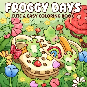 Froggy days: A Cute Frog Coloring Book Featuring Fun Adventures with Cheerful Froggy Friends for Adults and Teens, Calming Designs for Relaxation
