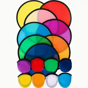 Foldable Flying Disc Fans Bulk with Bags 9.8 Inch DIY Sublimation Handheld Cooling Fan Beach Flying Disc for Summer Outdoor Games Activities Birthday Wedding Party Favors