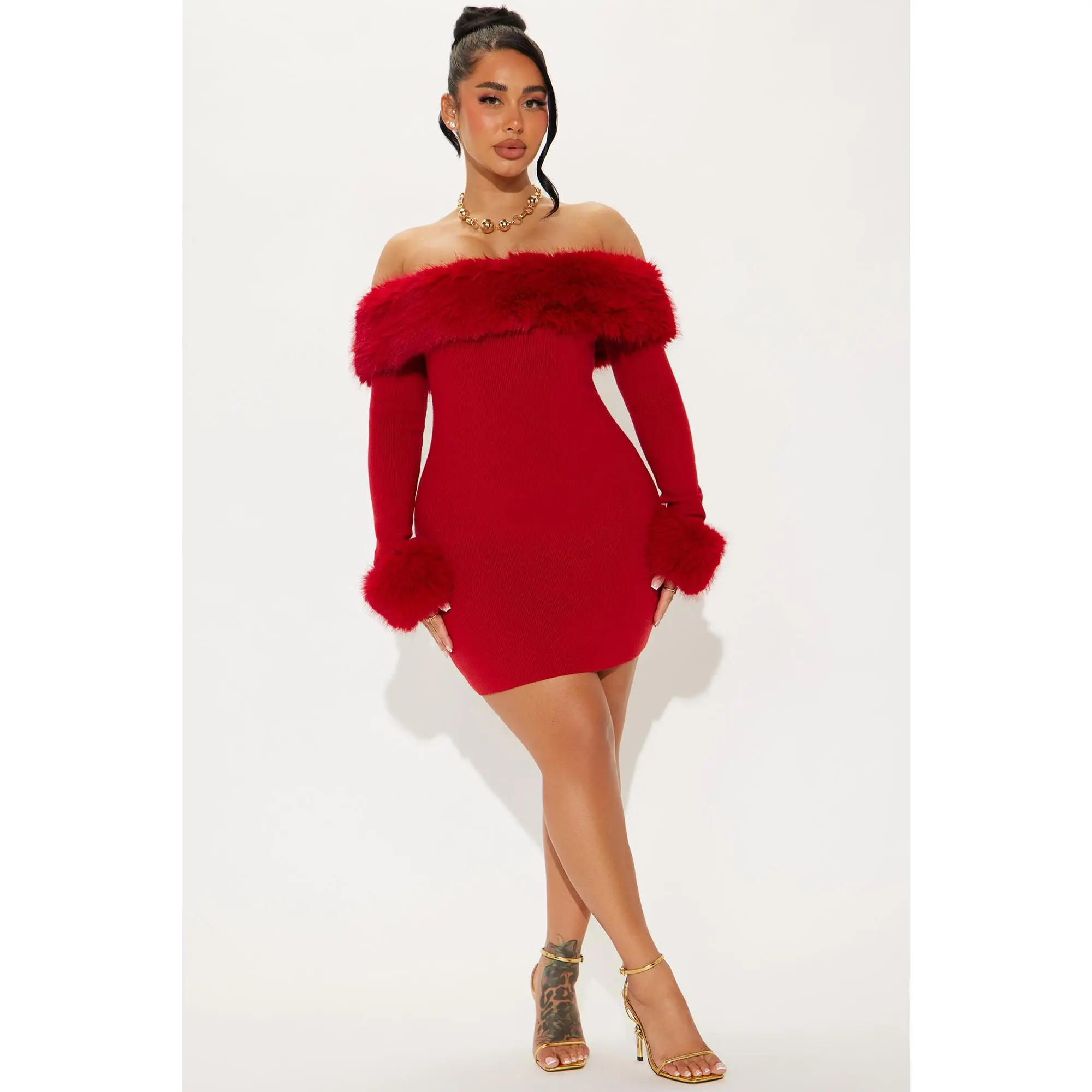 red off shoulder dress fashion nova - TikTok Shop