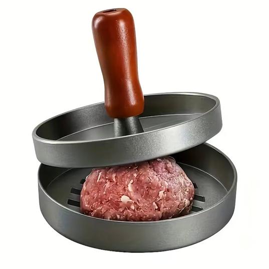 Non-Stick Handheld Round Burger Press Utensils - Thick, Smooth Patty Maker for Uniform Meat & Beef Forming, Essential Kitchen Tool for Home Cooking & Outdoor Grilling (Cheese Patty Compatible), 1 Pc, Home/Outdoor
