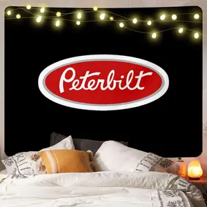 Peterbilt Trucks Tin Sign, Letter Pattern Hanging Tapestry, Bedroom Dormitory Letters Home Decor Aesthetic Wall Square Extra Large Art Tapestry