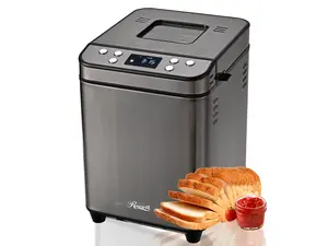 Rosewill 25-in-1 Automatic Bread Maker Machine with 3 Loaf Size up to 2LB, 700W High Power Dual Heater Bread Maker with BPA-free Nonstick Coating Pan, Max 15 Hours Delay Timer, Low Noise - Gray