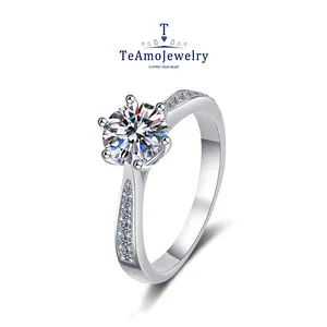 【Buy 1 get 1 Bracelet】【R-088】1 Peice Silver 925 Moissanite rings, simple and classic design 1-3ct propose anniversary Christmas gift for girlfriend