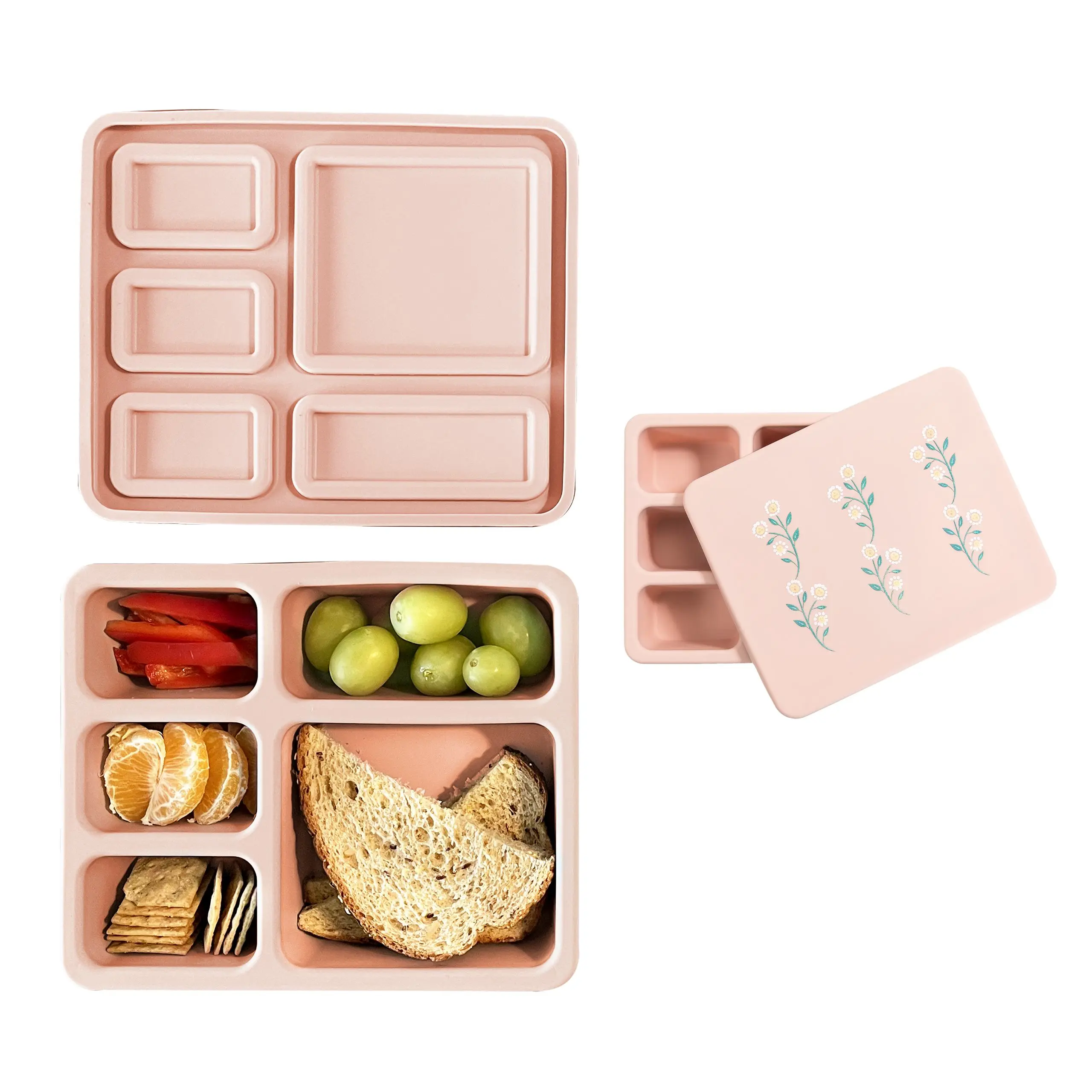 Silicone Bento Box Wildflower Ripe Peach