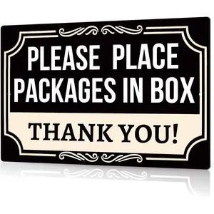 Decor Delivery Signs For Packages Please Place Packages In Box Tin Signs Package Delivery Boxes Please Leave Packages Here Signs For Outside Deliveries Decor 8x12 In