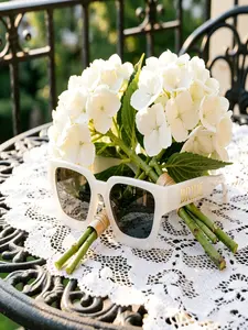 Women's Bride Sunglasses, Letter Design, Rectangular Small Frame, Multi-Color Options, Elegant Wedding Accessory, Party Style