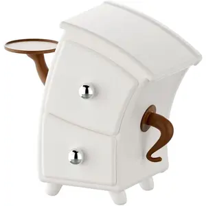 Cute Whimsical Desktop Organizer with 2 Drawers, Small Storage Box, Aesthetic Room Decor, Thick Smooth Plastic, 4.7*4.7*8.7 Inch, for Jewelry, Stationery, Accessories, Unique Gift for Women & Girls