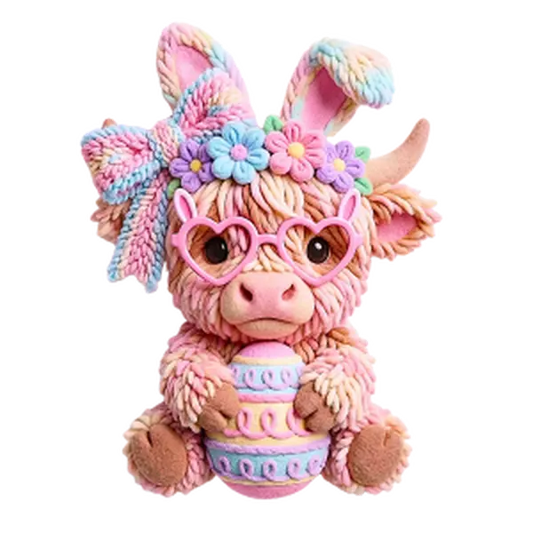 Easter Yarn pink - Highland - DTF Transfer - This is NOT a Tshirt or Digital Product