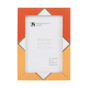 Handicrafts Home Decorative Picture Frame Wooden Photo Frame and Collage (Orange, 4x6)