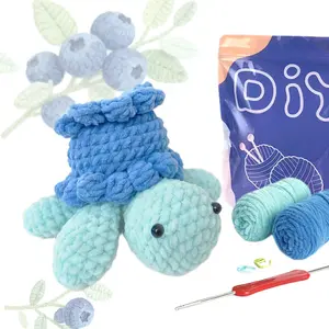 Yamaxin Fruit Turtle Hook Set Beginner DIY Knitting Material Crochet Kit, Teaching Video Included, Random Accessory Colors, Model Xinghao Ya-Bas009