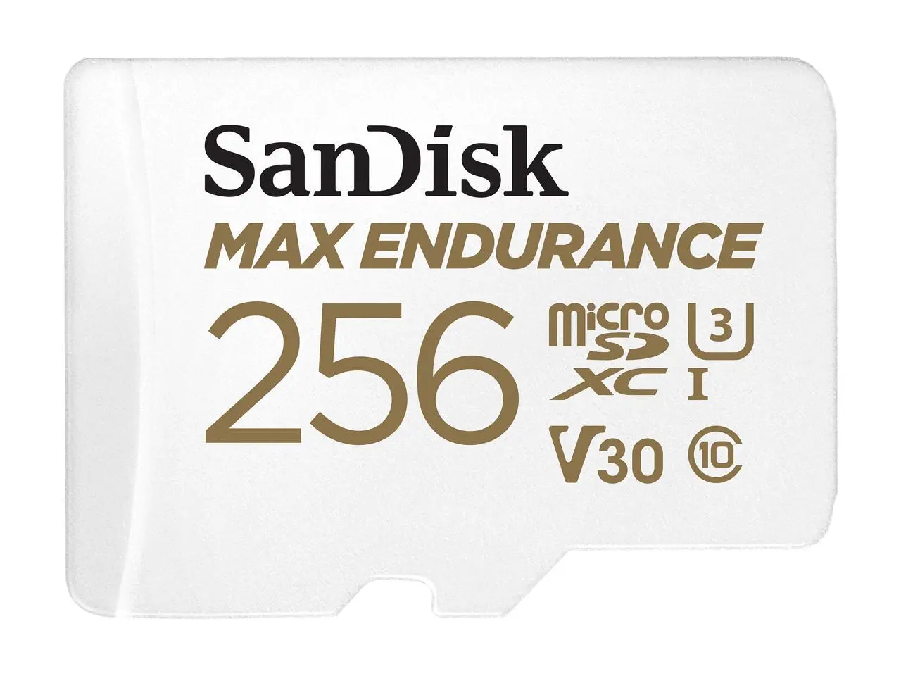 SANDISK 256GB MAX Endurance microSDXC Card with Adapter for Home Security Cameras and Dash cams - C10, U3, V30, 4K UHD, Micro SD Card - SDSQQVR-256G-GN6IA