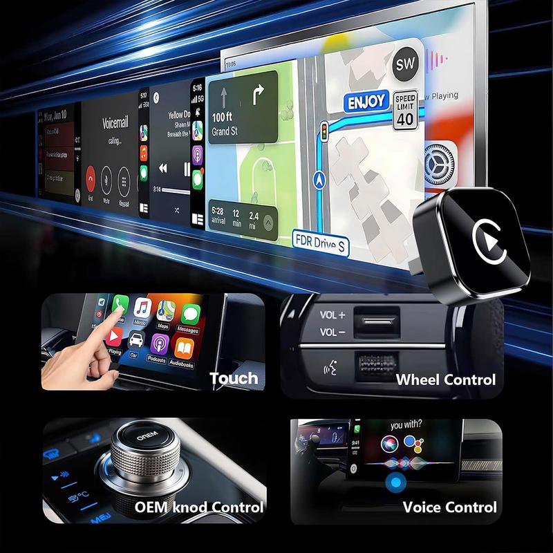 2026 Wireless carplay Adapter for iPhone/Android - Fast Connection,No Latency,Hands-Free Call wireless adapter Electronic Charger carplay dongle