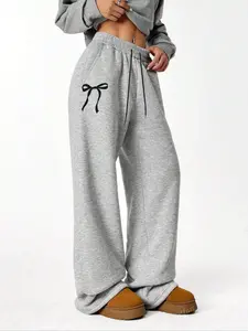 Tween Girls Basic Casual Comfy Baggy Sweatpants, Butterfly Print Y2K Relaxed Fit Wide Leg Trousers, Warm for Autumn/winter