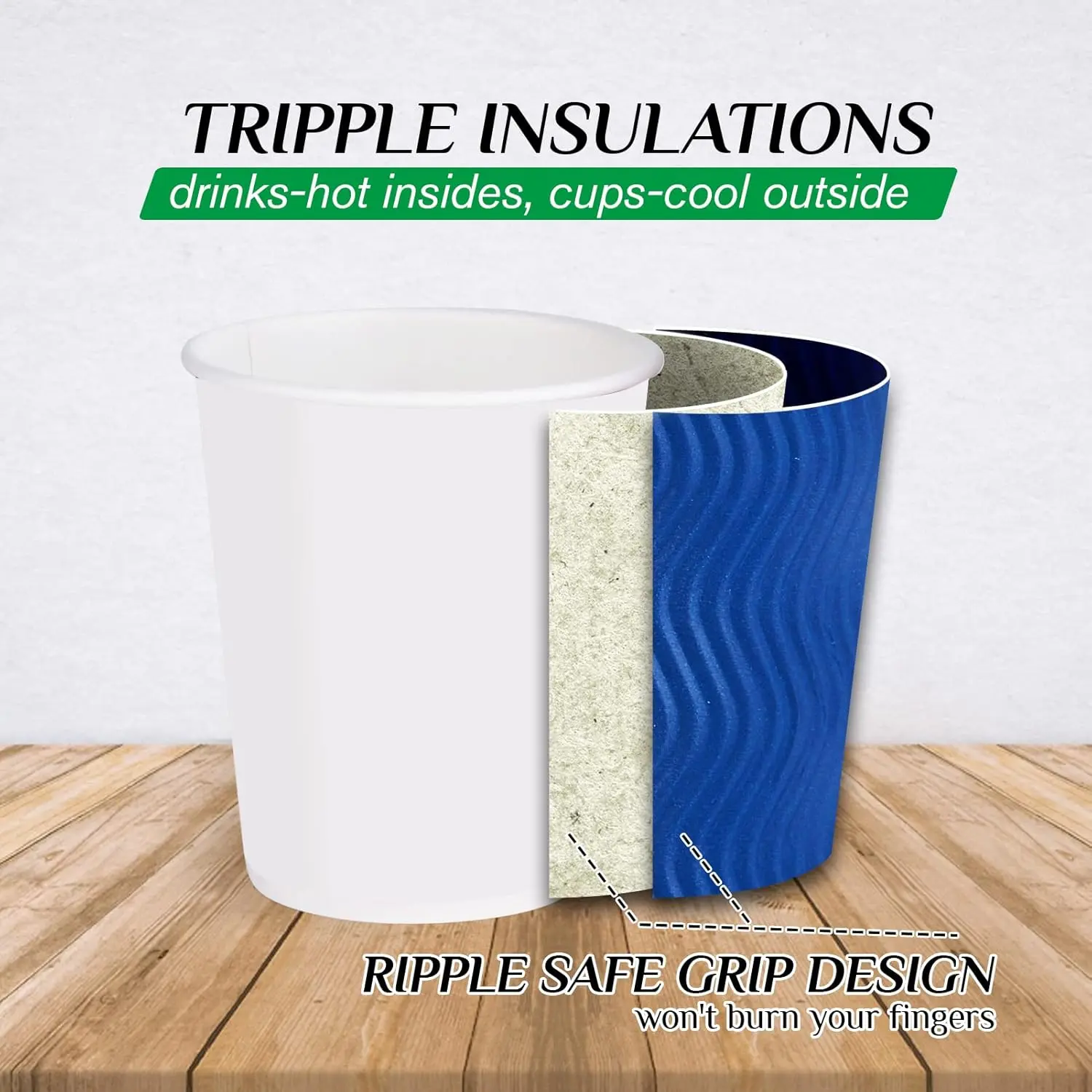 120 Pack 8 oz Paper Coffee Cups, Blue Disposable Beverage Cups with  Insulated Ripple Wall for Coffee, , and Hot - TikTok Shop
