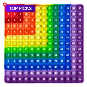 12x12 Multiplication Times Table, Push Bubble Pop Fidget Math Toy, Table Math Games, Silicone Educational Right Angle Math Teaching Manipulatives