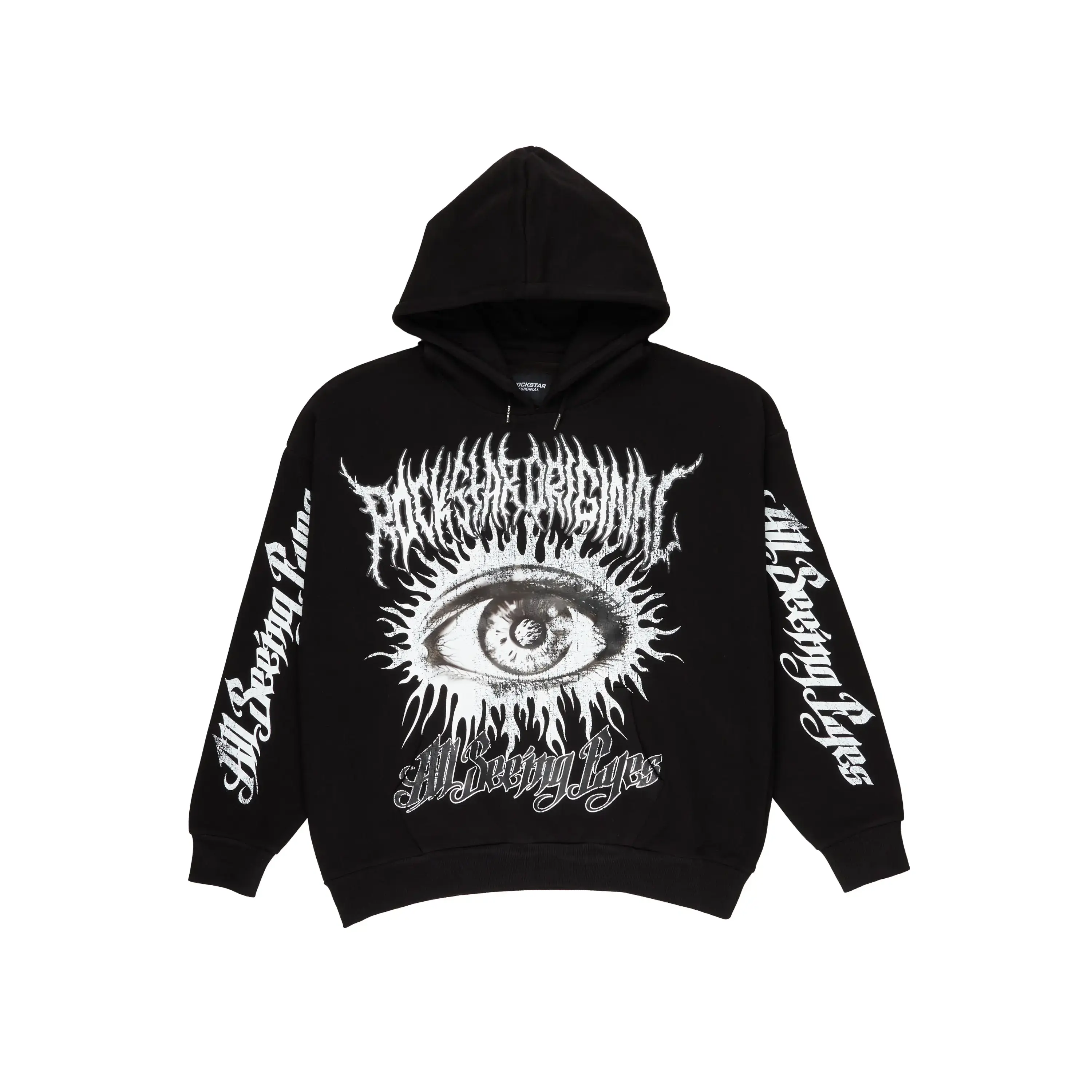All Seeing Eyes Black Graphic Hoodie