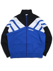 Adidas Originals Men's Color Block Track Jacket, Blue / Black, JX3052