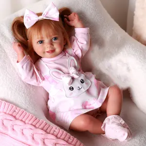 BABESIDE 20 "8 piece set of cloth body + vinyl non gender Realistic Reborn doll with gift box and feeding accessories suitable for Christmas New Year birthday gift
