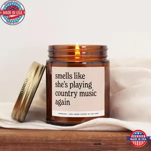 [Sale off up to 50%] Country Music Lover Gift, Cowgirl Gift, Gift for a Friend, Funny Gift for a Friend, Candle Gift, Western Rodeo, Birthday Gift, Cowboy Candle Decor Glass