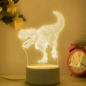 Dinosaur LED Night Light, USB Powered Ambiance Lighting, Perfect for Bedroom & Indoor Decor, Ideal Gift for Dinosaur Lovers