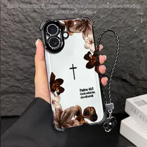 Psalm 46:5 Vintage Dark Floral Art Phone Case,Suitable for [iPhone 17] High-end phone case  Lanyard a beautiful four-leaf clover lanyard is included🍀 952