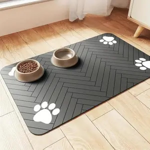 Pet Feeding Mat-Absorbent Pet Placemat for Food and Water Bowl, with Waterproof Rubber Backing, Quick Dry Water Dispenser Mat for Dog and Cat Pet stuff outdoorfun