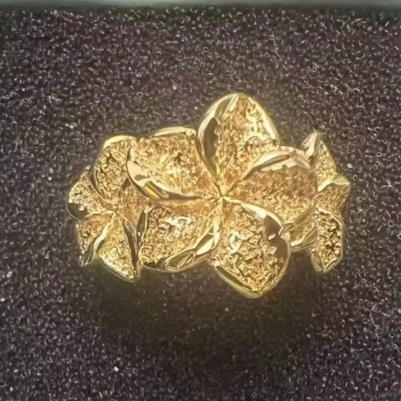14k gold plated hibiscus FLOWER RING